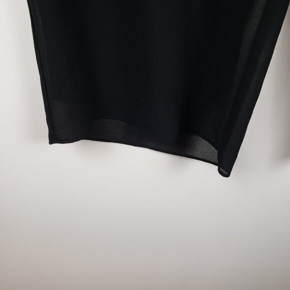 David's Bridal Wide Leg Evening Pants Black Crepe Overlay Formal Size 16W - Picture 4 of 9